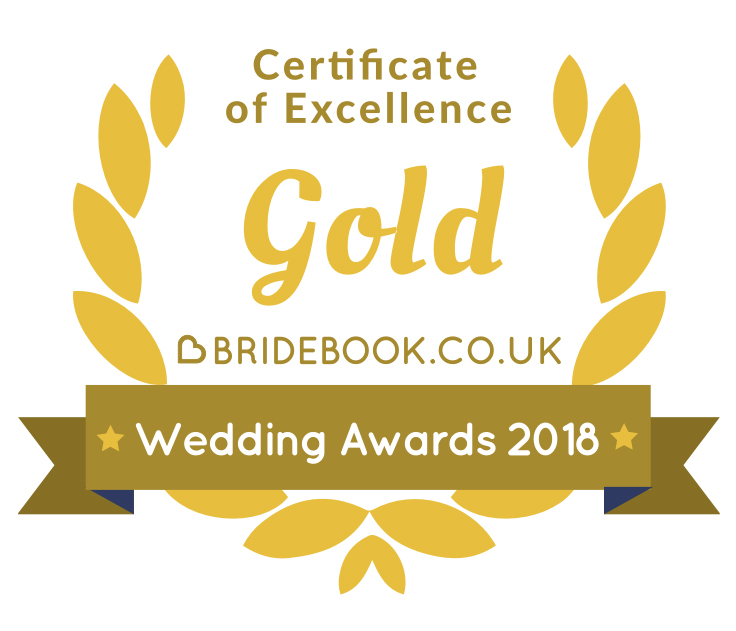Gold Bridebook Wedding Awards 2018 Badge of Excellence